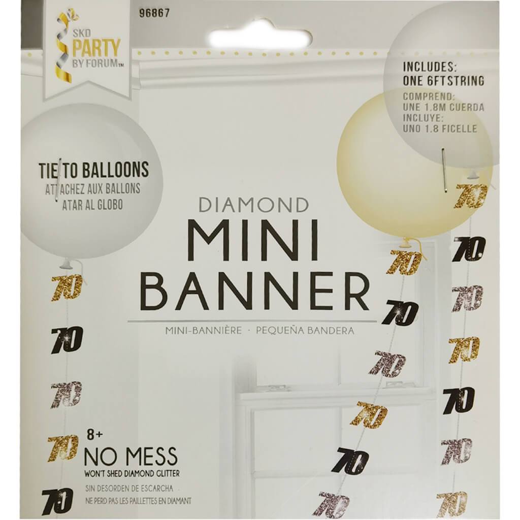 #70 Mini Banner Black, Silver, Gold