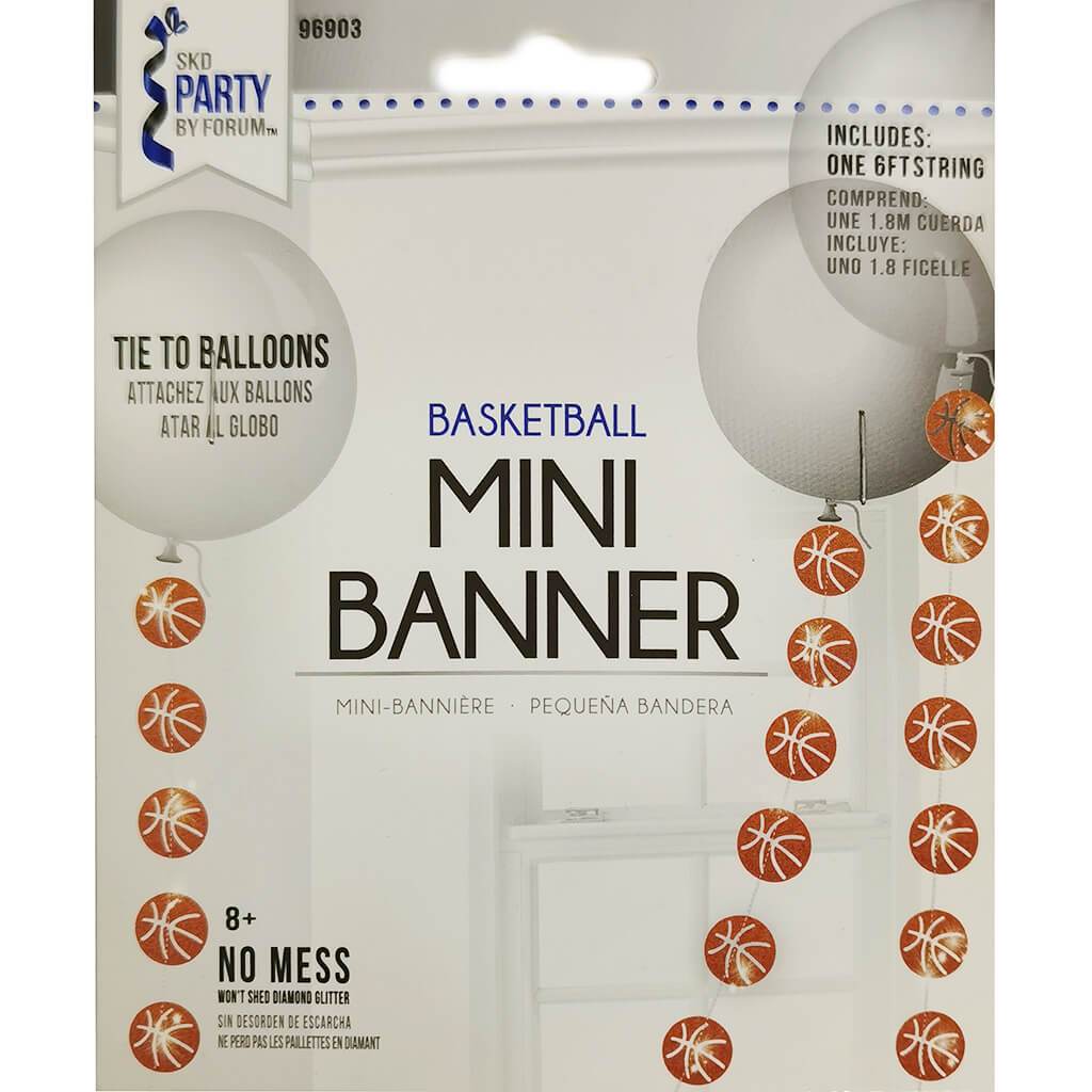 Orange Mini Banner Basketball