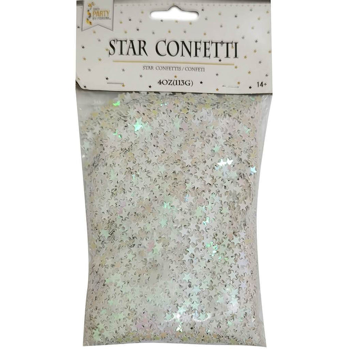 Confetti Star Bag 4oz White Iridescent