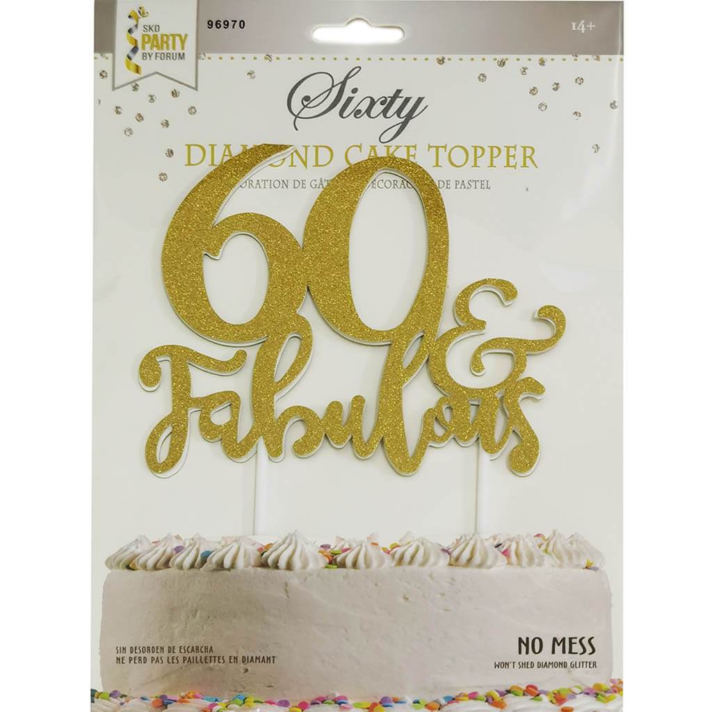 Cake Topper 60 And Fabulous Gold