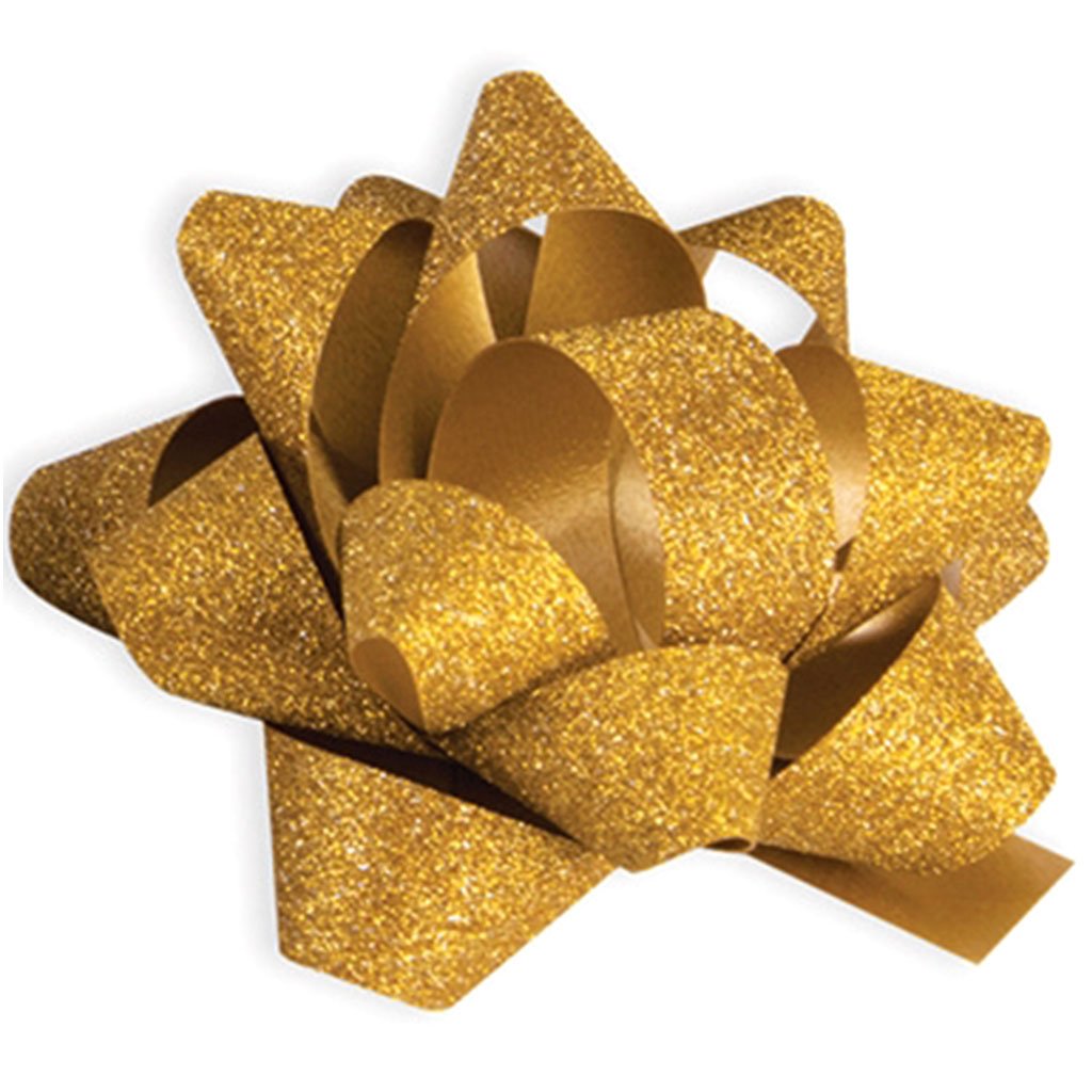 Diamond Star Bows Gold 9pc, 2.5in