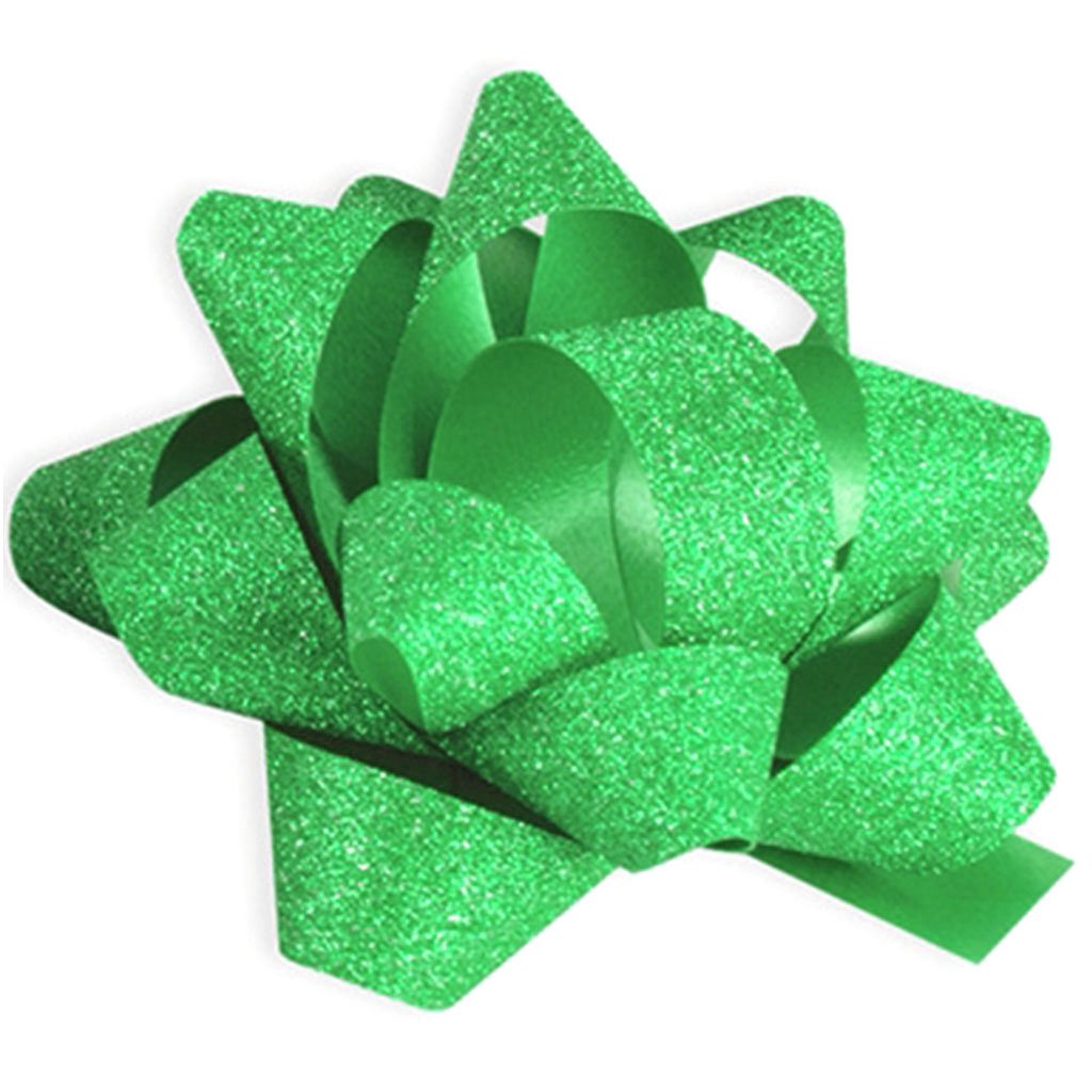 Diamond Star Bows Green 9pc, 2.5in