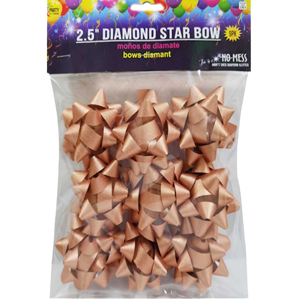 Diamond Star Bows 9pc Gold