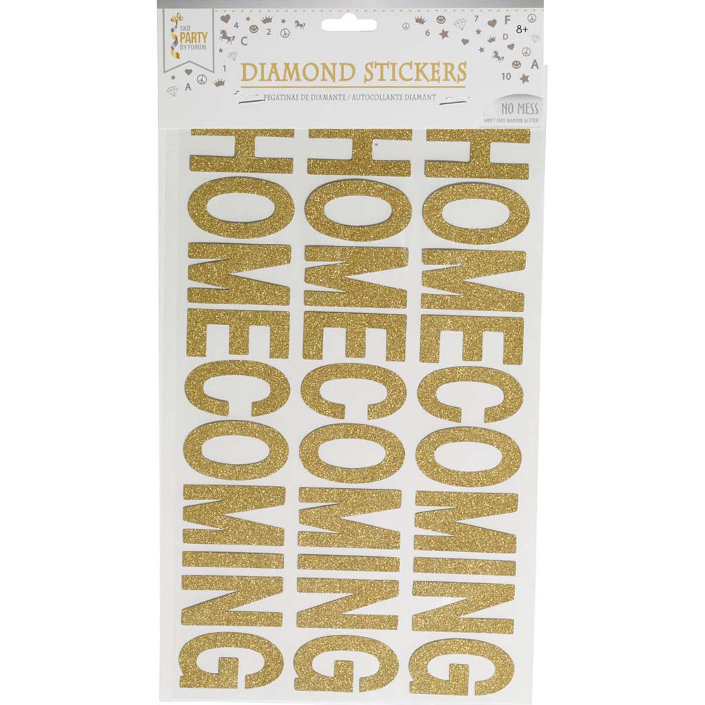 Home Coming Diamond Sticker 1 Sheet, Gold