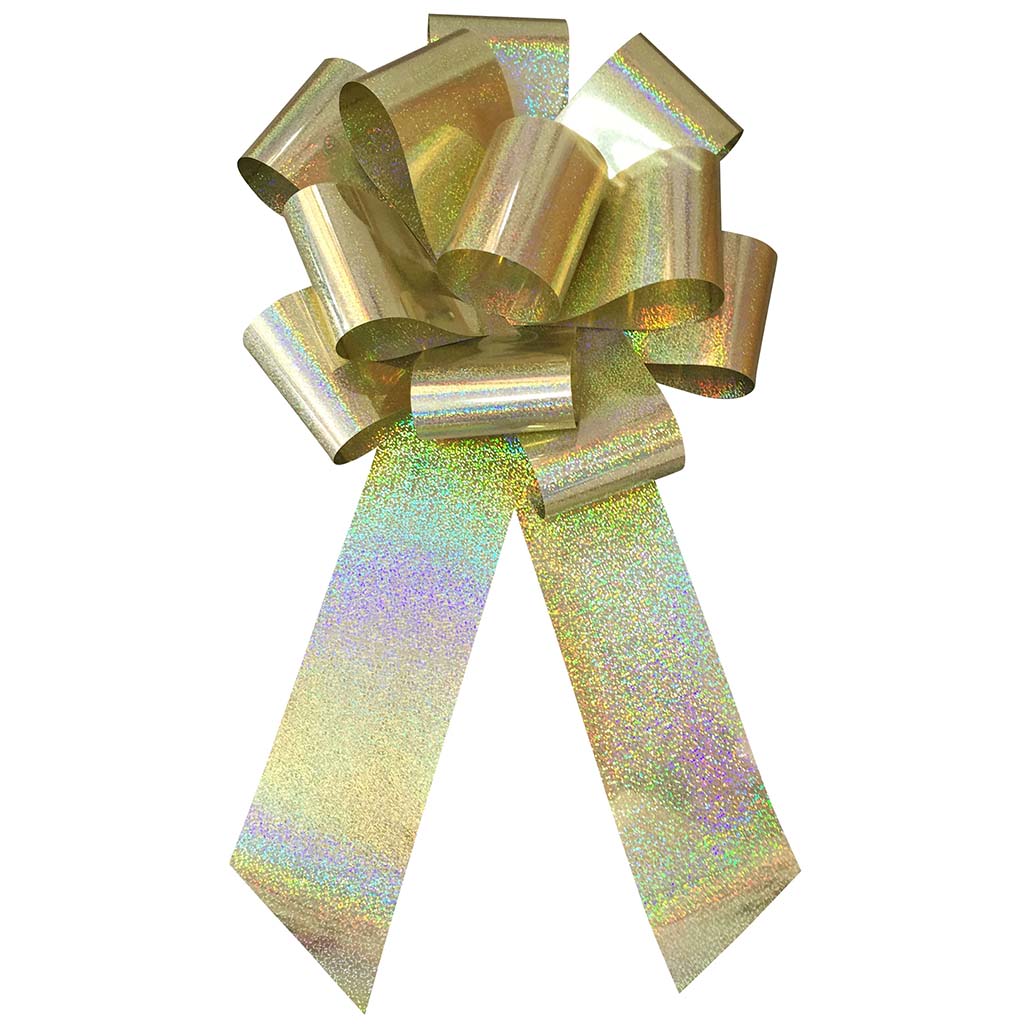 Holographic Car Bow Gold, 25in