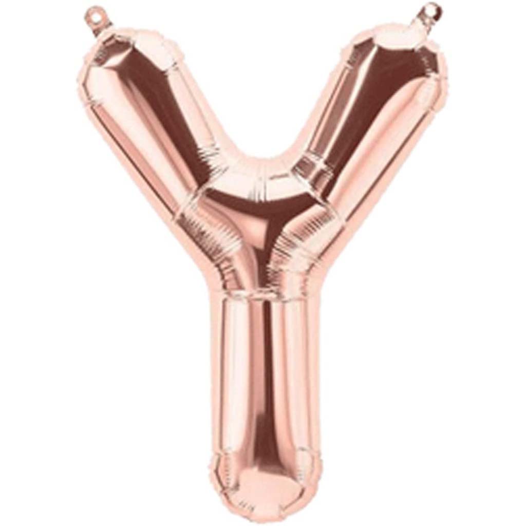 Mini Shape Foil Balloon Letter Y 16in Rose Gold