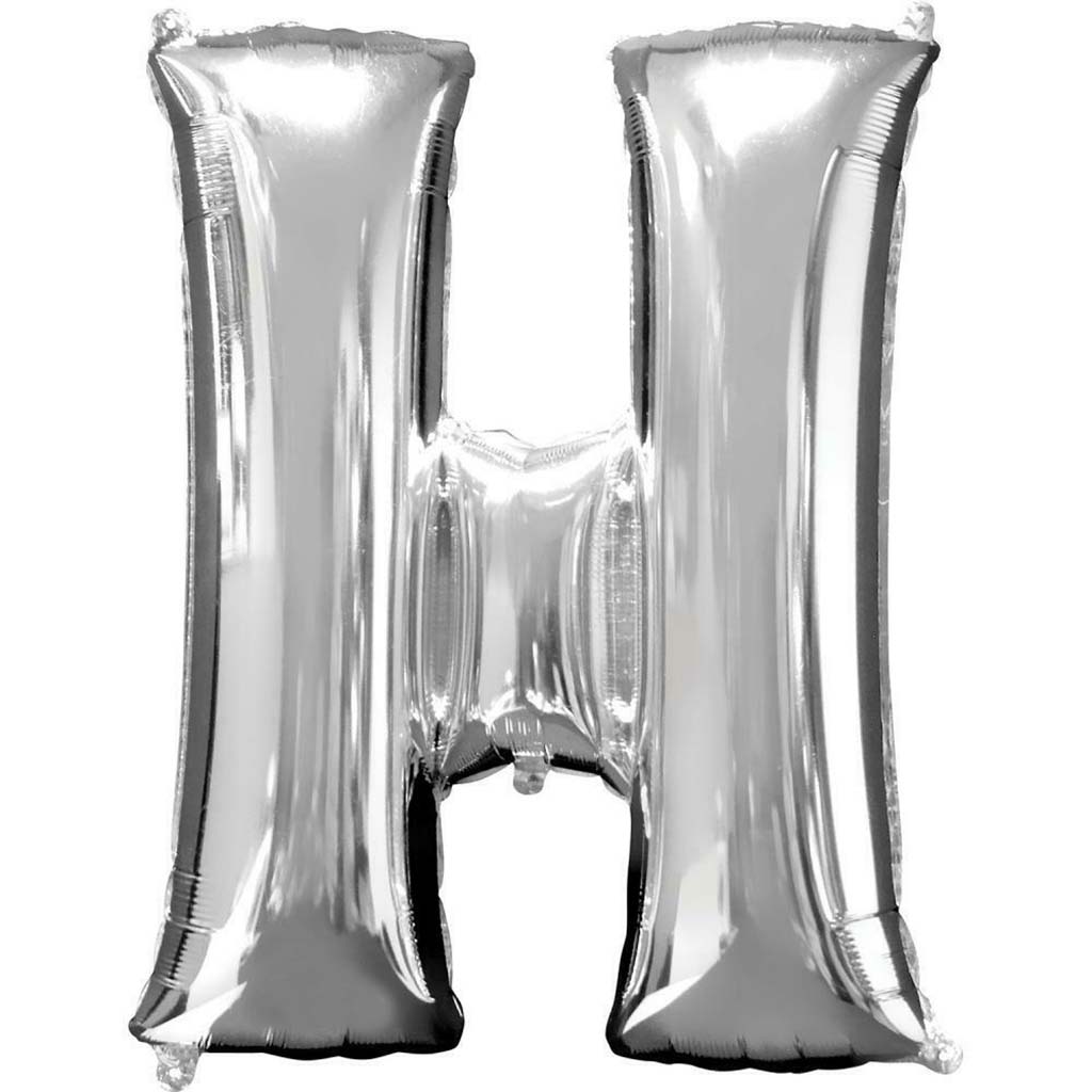 Mini Shape Foil Balloon Letter H 16in Silver