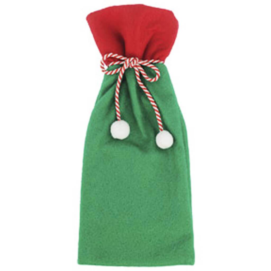 Santa Bag Felt 6 x 14in Green