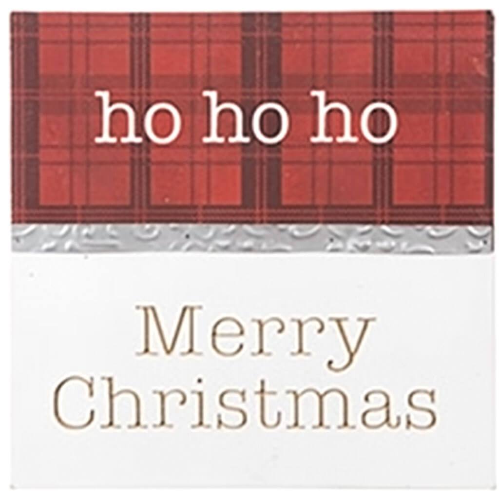 Christmas Wall Sign with Text Ho Ho Ho Merry Christmas