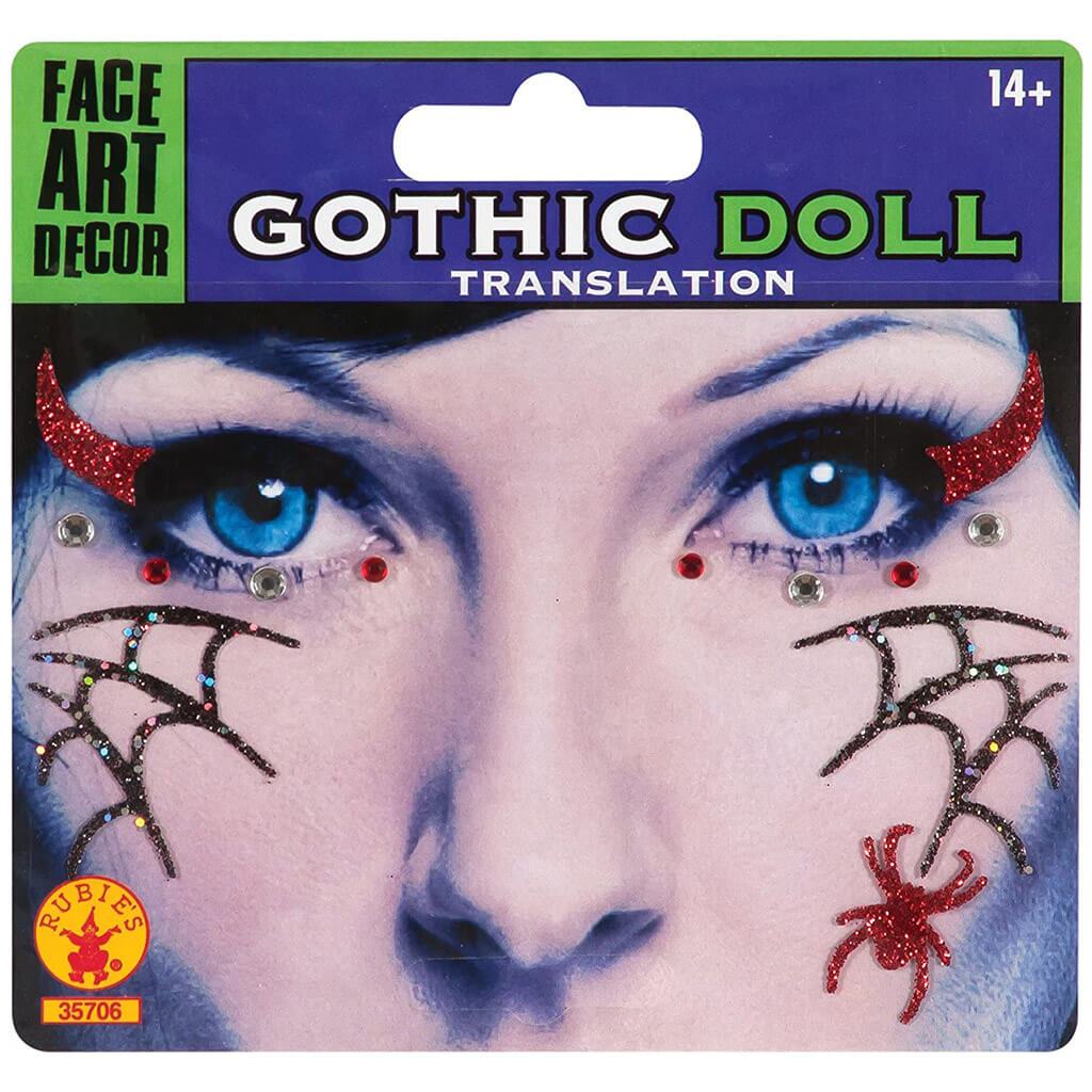 Goth Doll Witch Vampire Face Tattoo