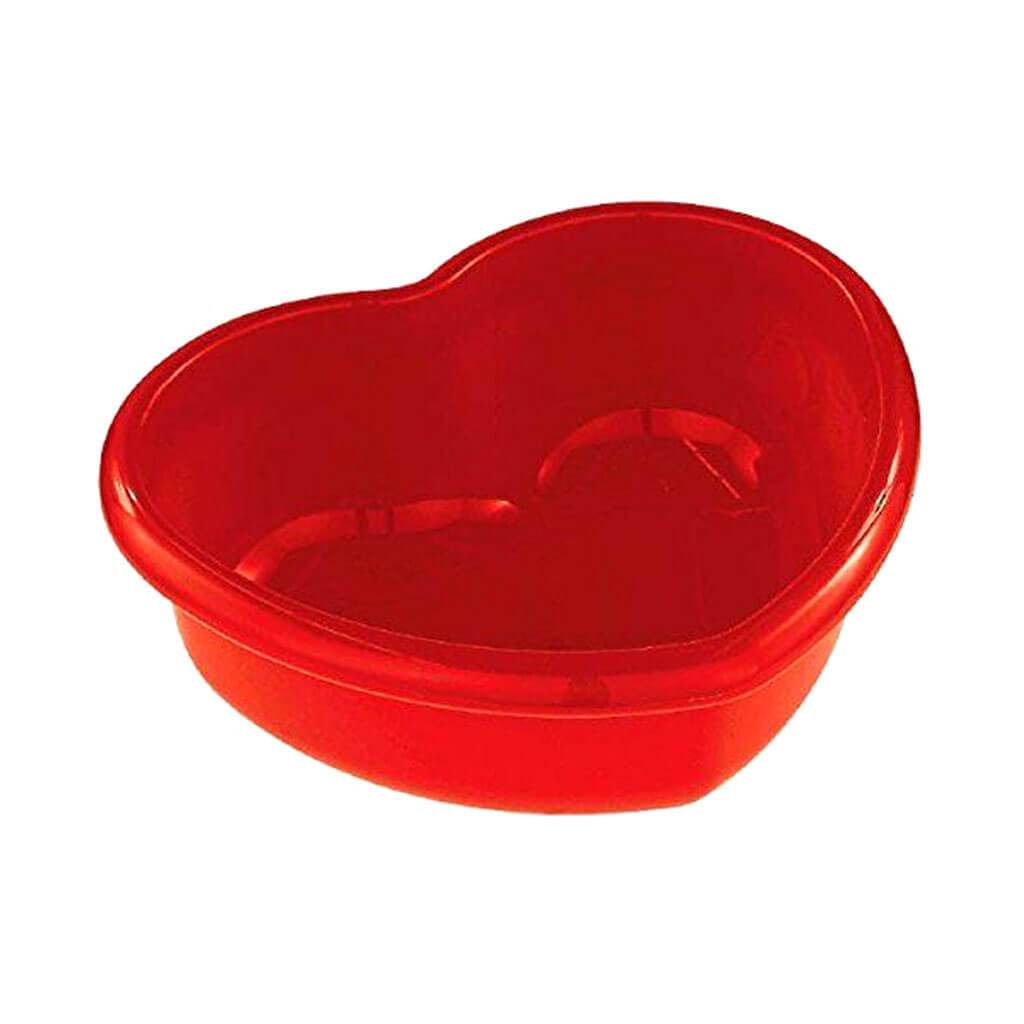 Bowl Plastic Heart Red