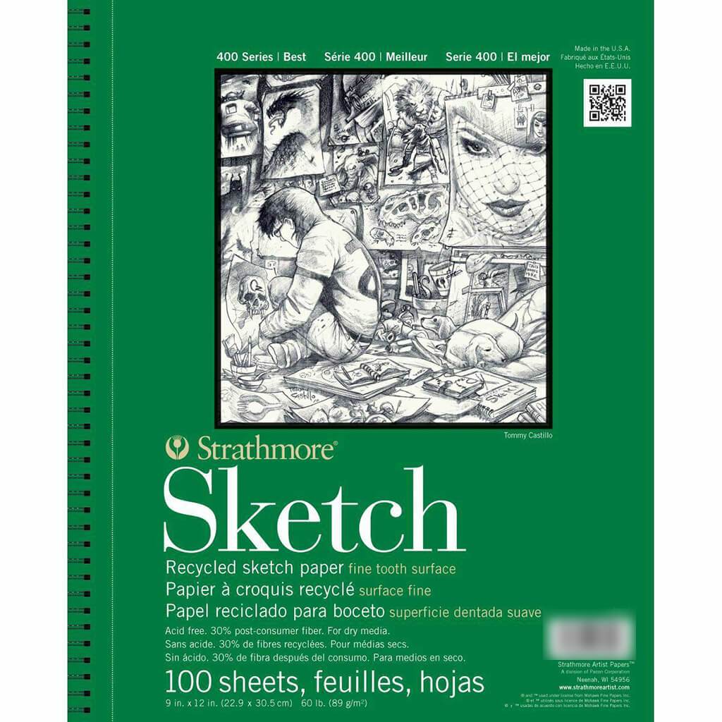 Strathmore Wire-Bound Sketch Pad Recycled 5.5in x 8.5in 100 Sheets