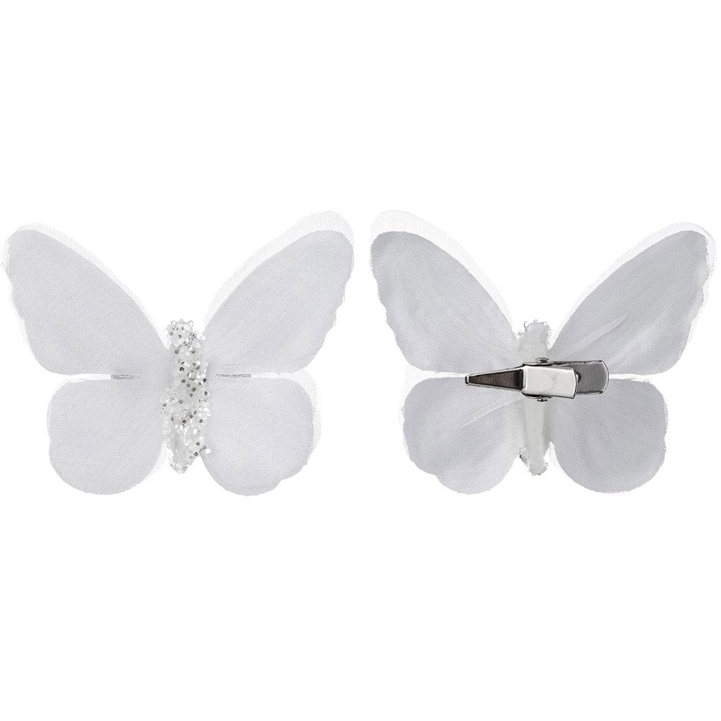 Butterfly White Assorted Size 8pcs