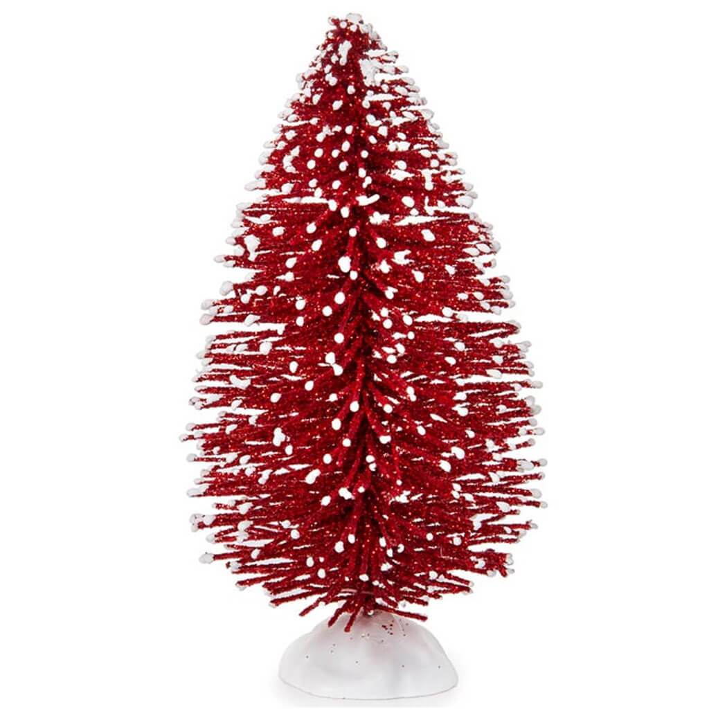 PVC Tree with White Snow 4in Red