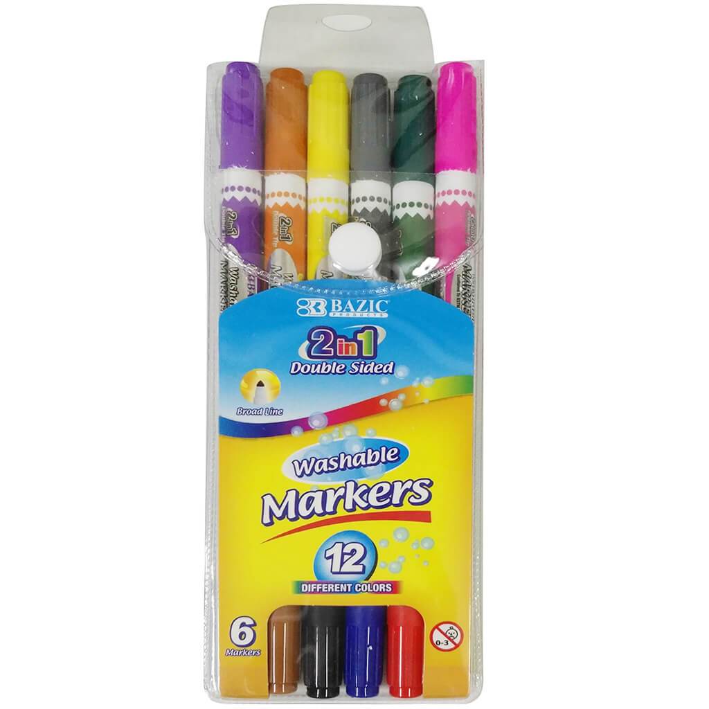Washable Markers 6 Double-Tip