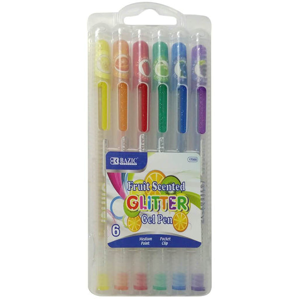 Fruit Scented Glitter Gel Pens (6 Pack)