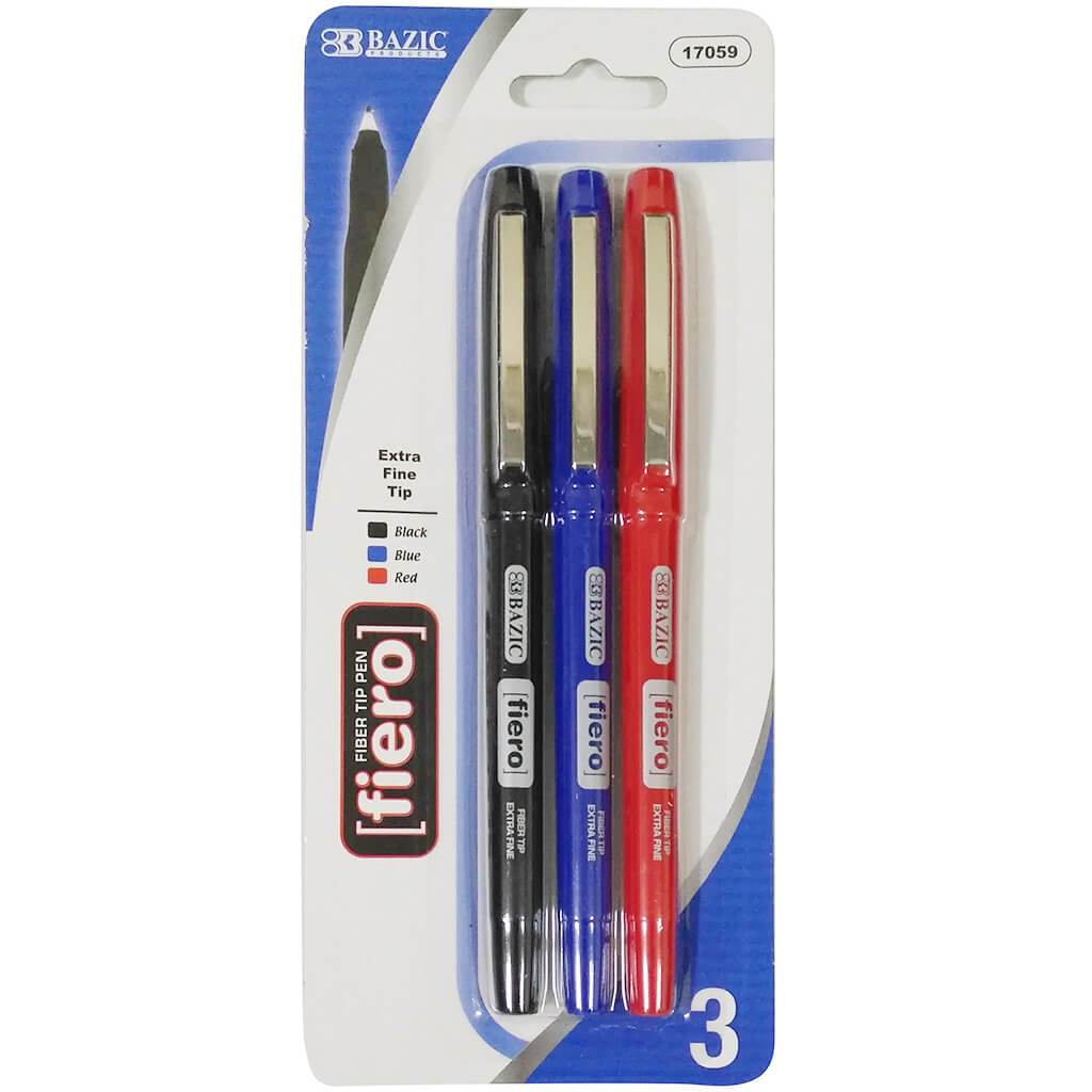 Bazic Fiero Fiber Tip Fineliner Pen Assorted Color