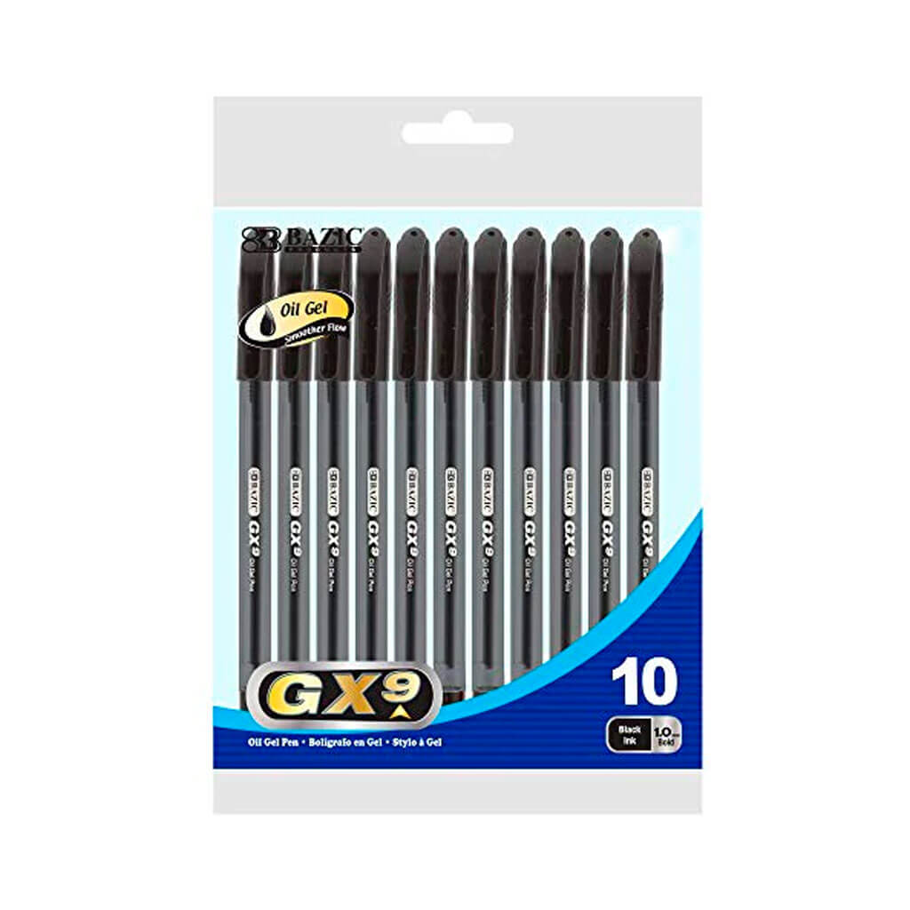 Bazic GX-9 Triangle Oil Gel Ink Pen Black Color