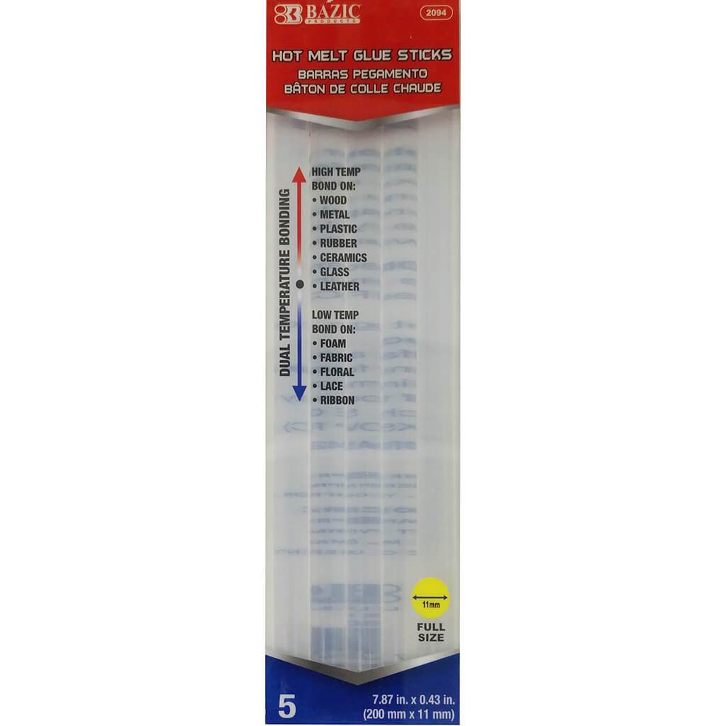 Full Size Hot Melt Glue Sticks Dual Temp. 7.87in x 0.43in