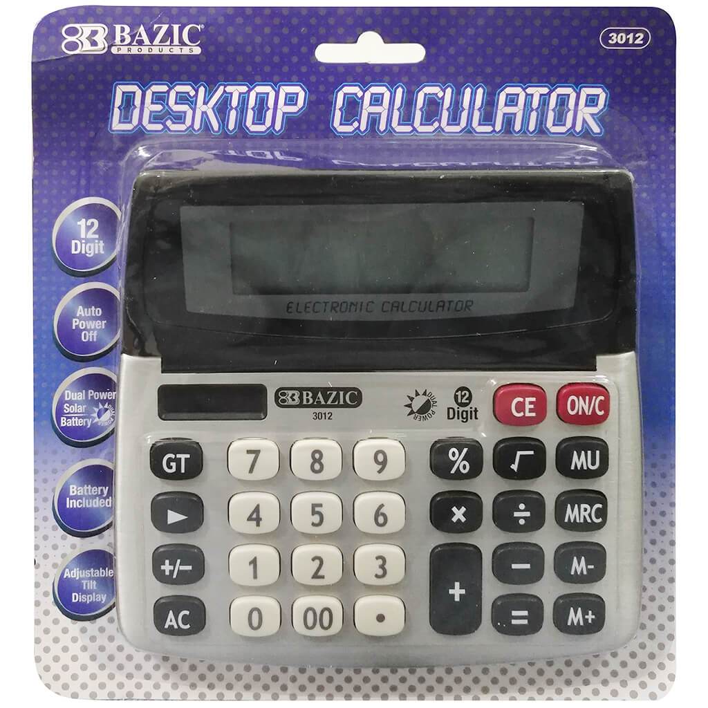 Dual Power Desktop Calculator with Adjustable Display