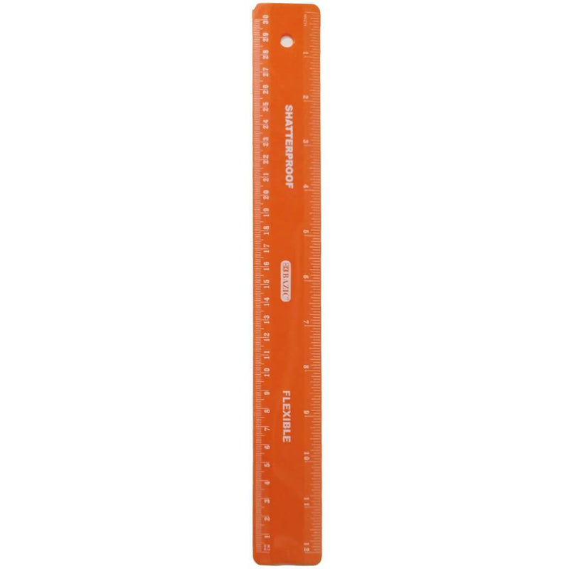 Shatterproof Flexible Ruler 12in Orange - Creative Minds