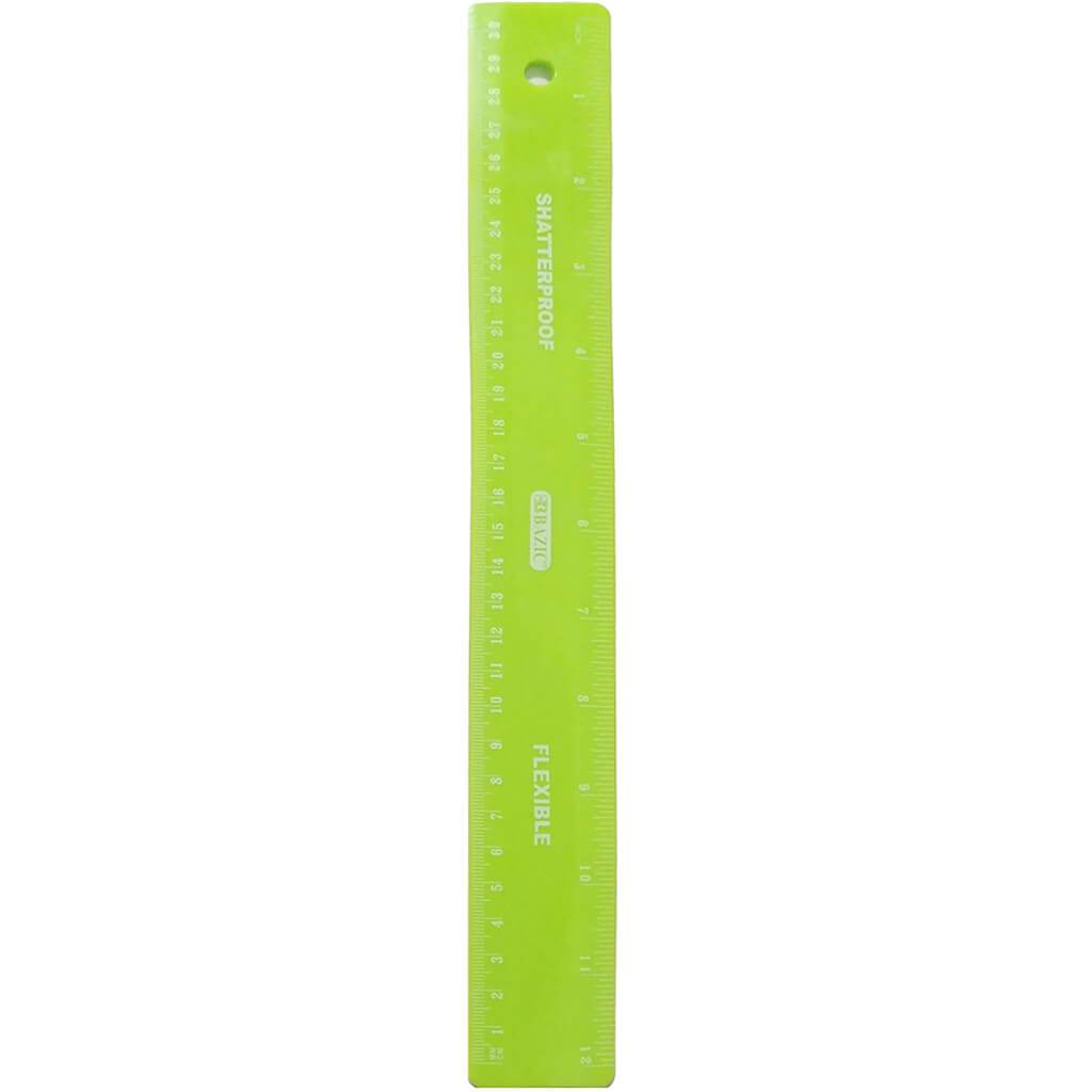 Shatterproof Flexible Ruler 12in Green