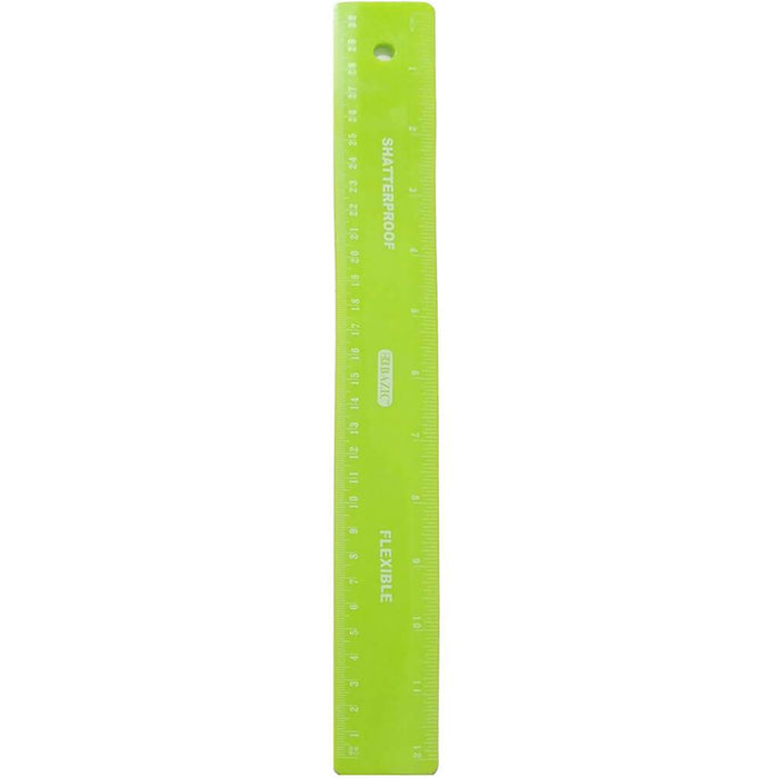 Shatterproof Flexible Ruler 12in Green