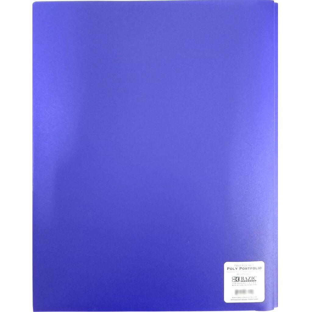 2-Pockets Poly Portfolio with 3 Prongs Solid Color Purple