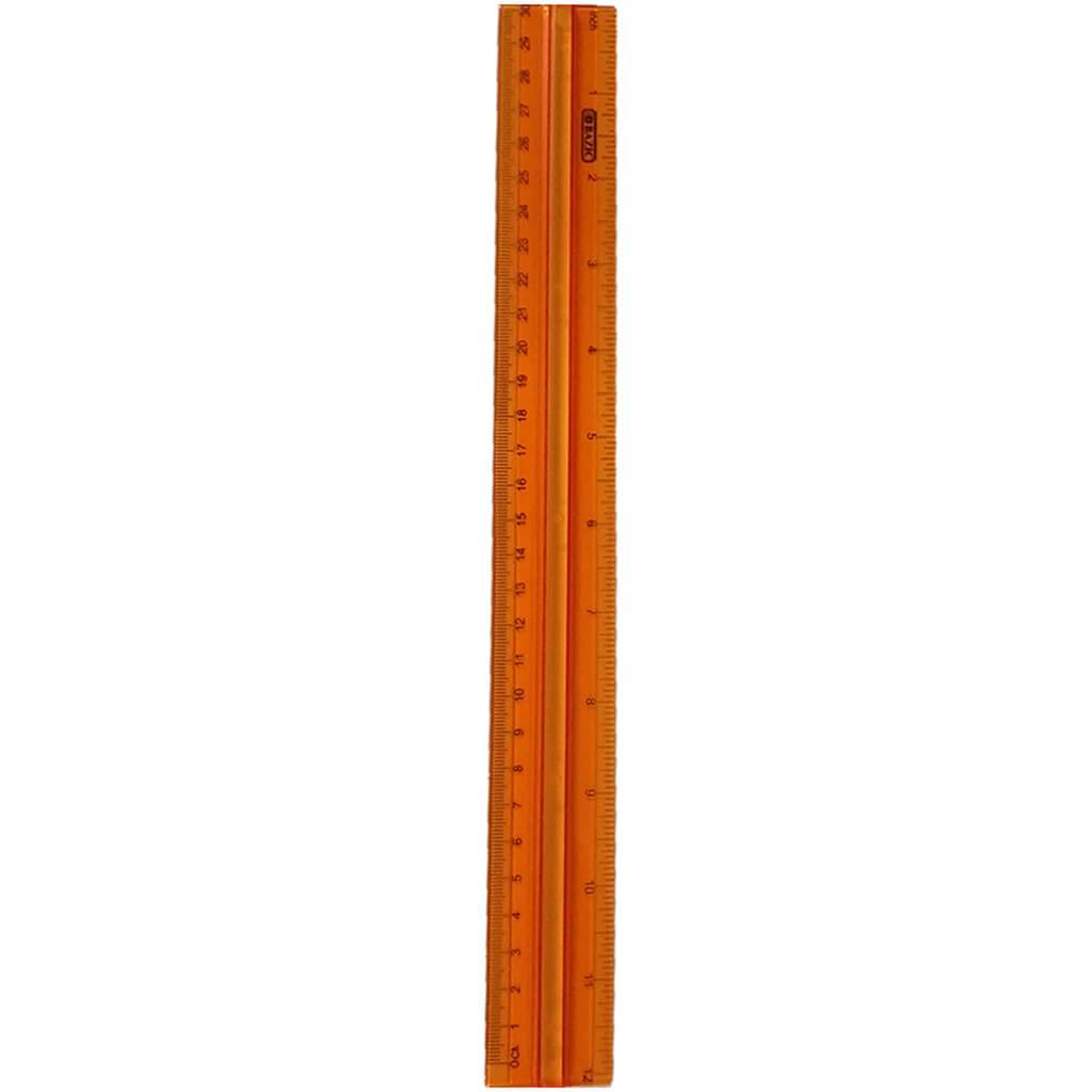 Ruler with Handle Grip 12in Orange