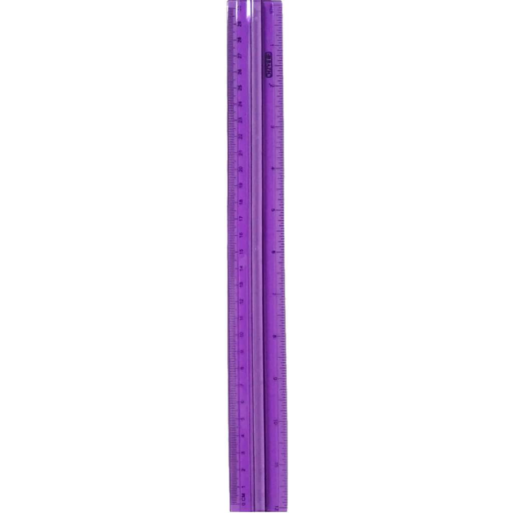 Ruler with Handle Grip 12in Purple