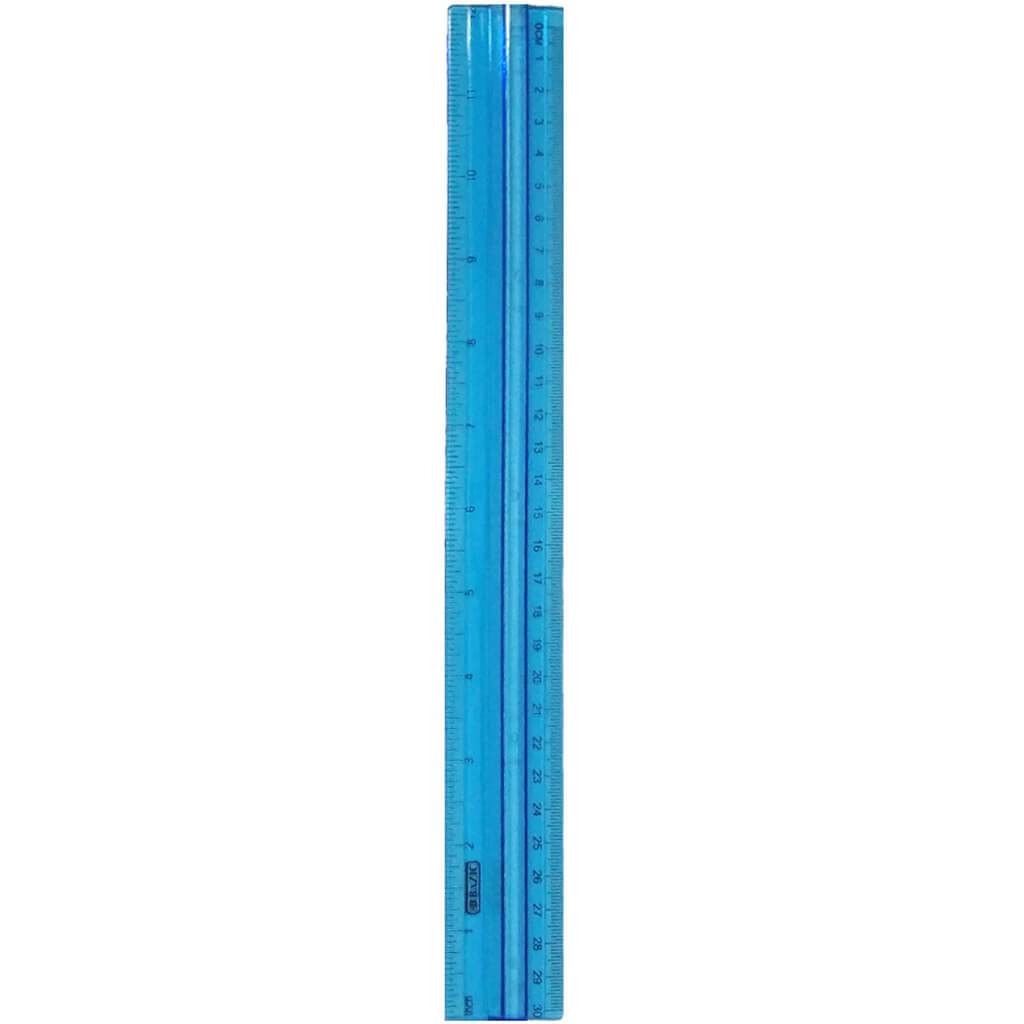 Ruler with Handle Grip 12in Blue