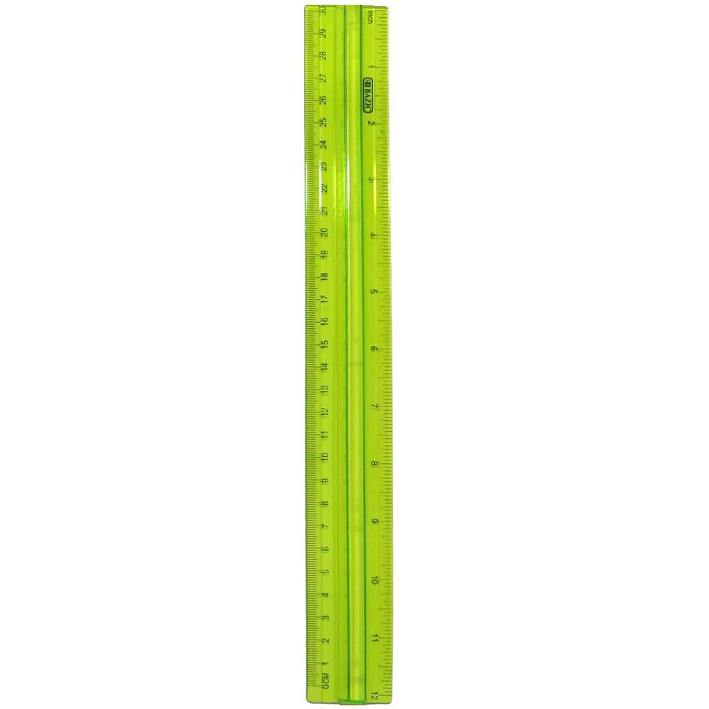 Ruler with Handle Grip 12in Green