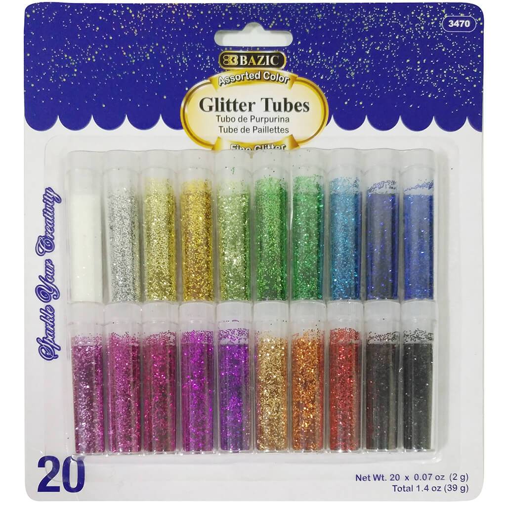 Glitter Tubes 20/Pack 2g