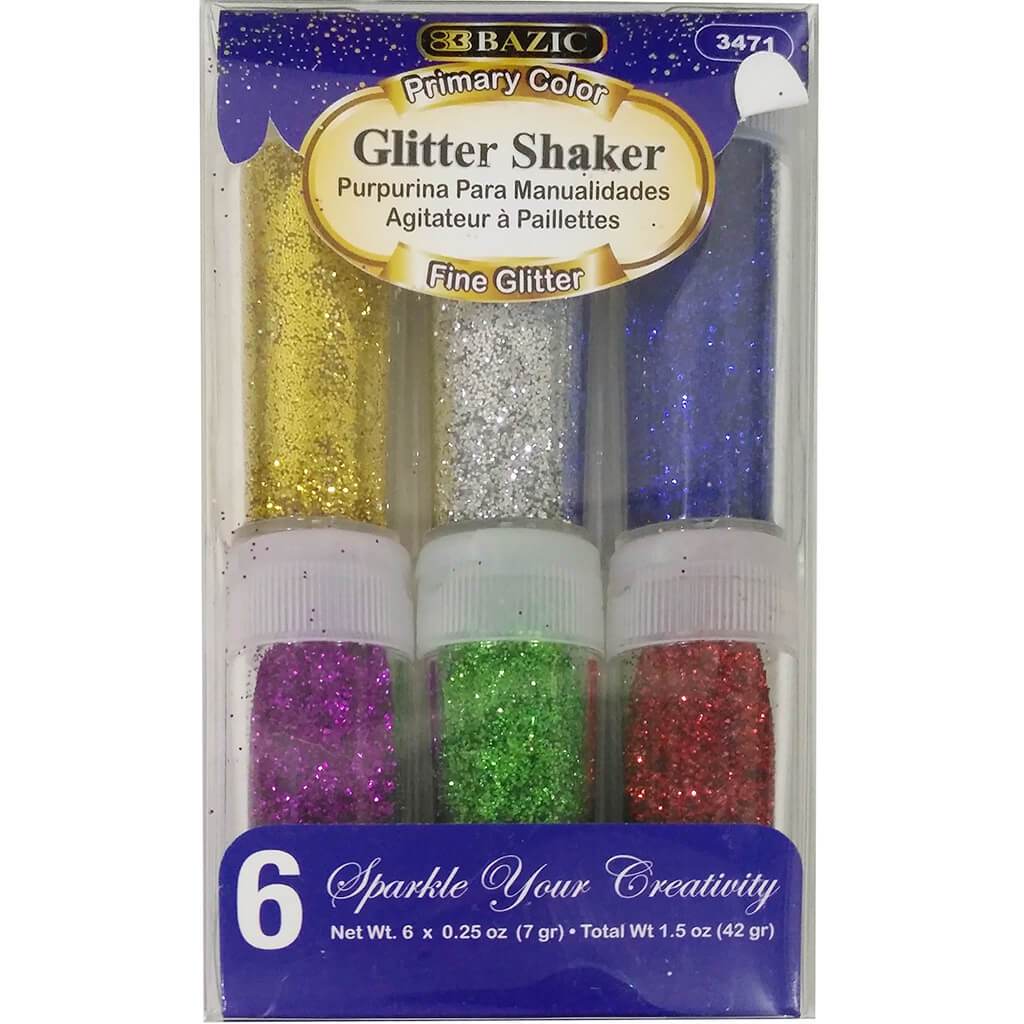 Glitter Shaker Primary Color 6/Pvcbox 7g