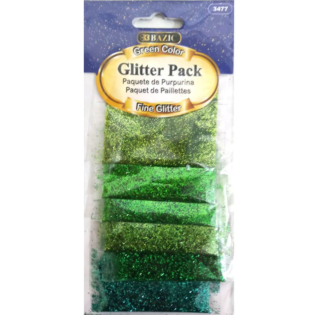 Glitter Pack Green Color 6/Pac 2g