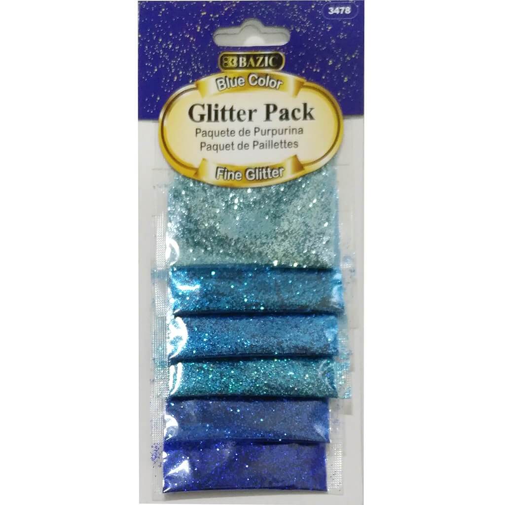 Glitter Pack Blue Color 6/Pack 2g