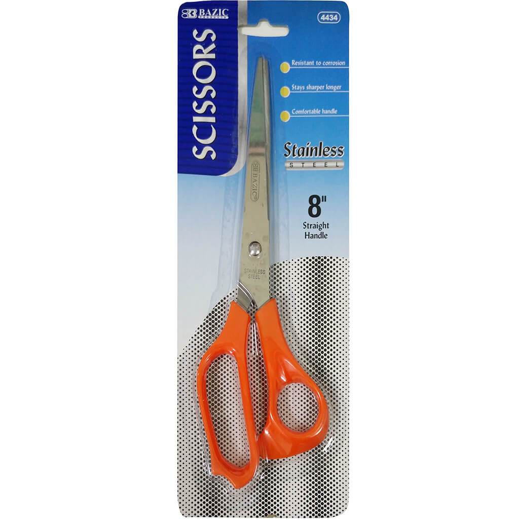 Stainless Steel Scissors 8in Orange