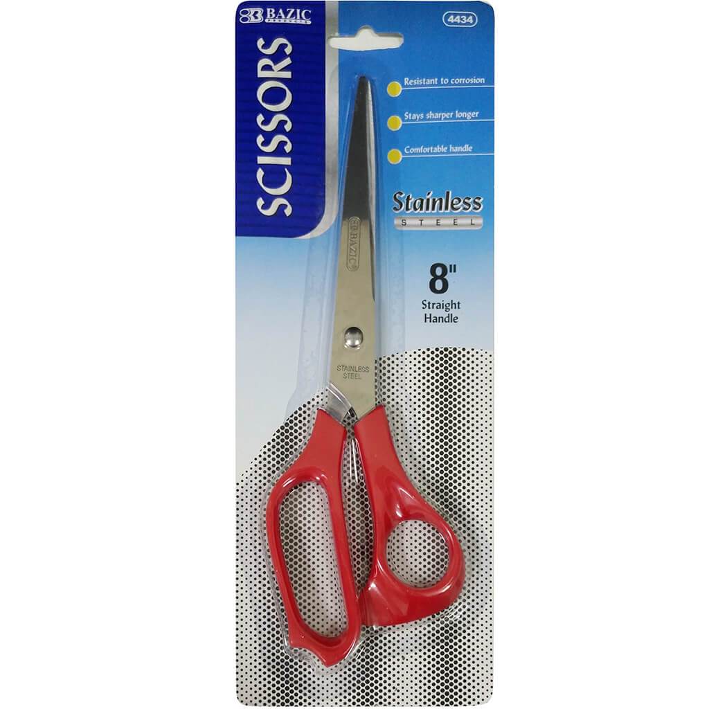 Stainless Steel Scissors 8in Red