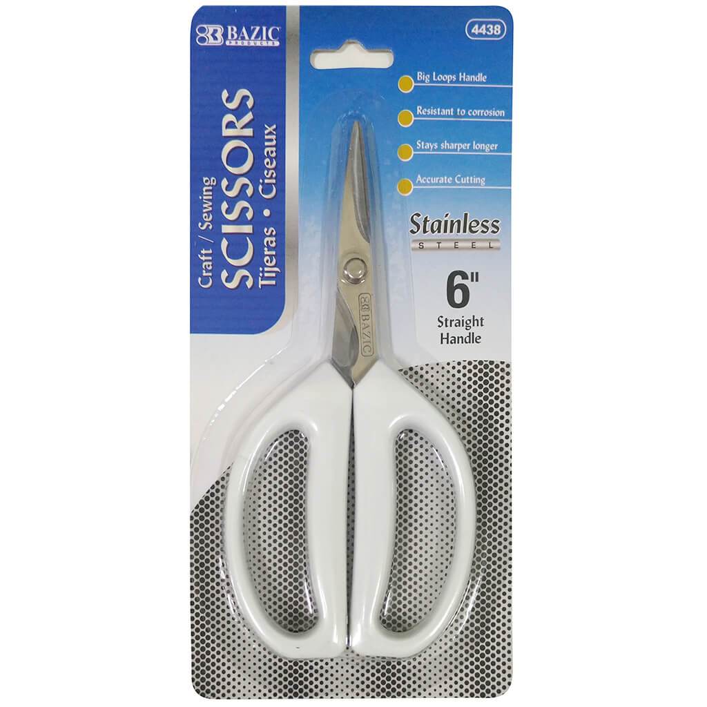 Stainless Steel Scissors Craft / Sewing 6in White