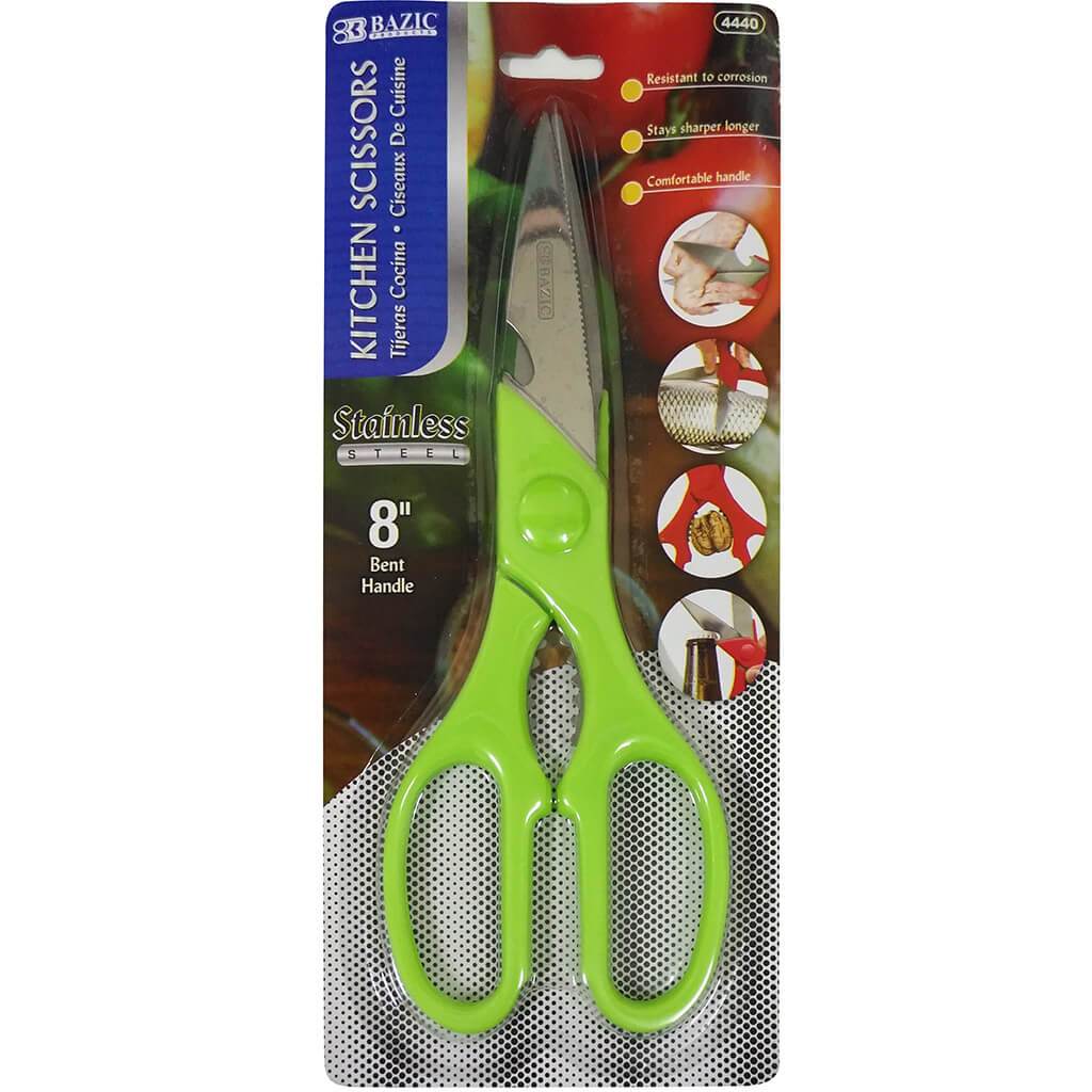 Stainless Steel Scissors Kitchen 8in Green