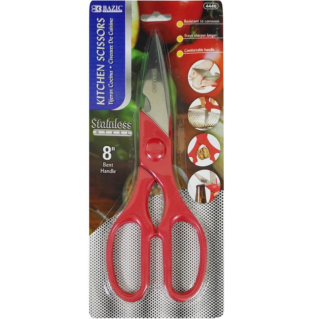 Stainless Steel Scissors Kitchen 8in Red