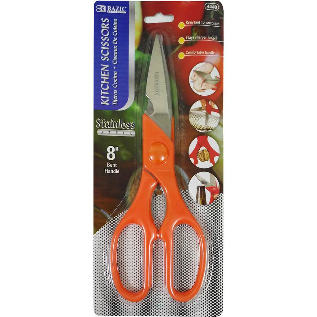 Stainless Steel Scissors Kitchen 8in Orange