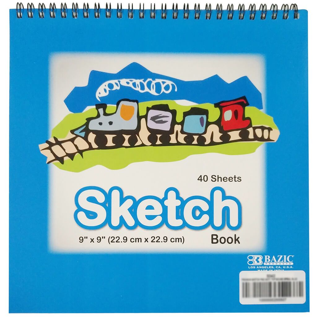 Premium Sketch Pad 40ct Top Bound Spiral 9 x 9in Blue