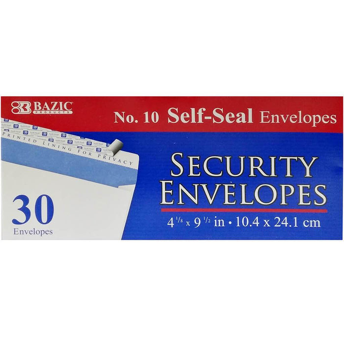 #10 Security Envelope Self-Seal 30/Pack