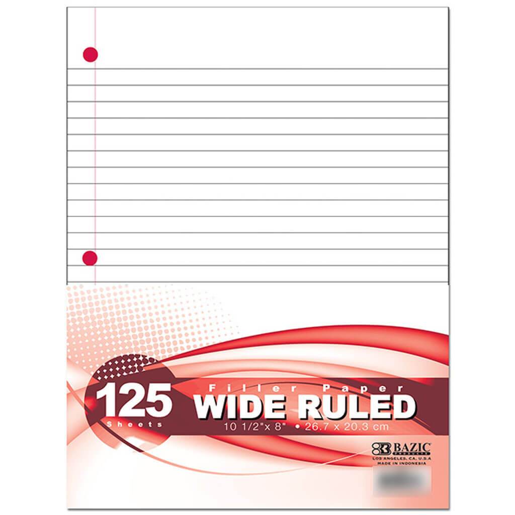 Filler Paper W/R 125ct