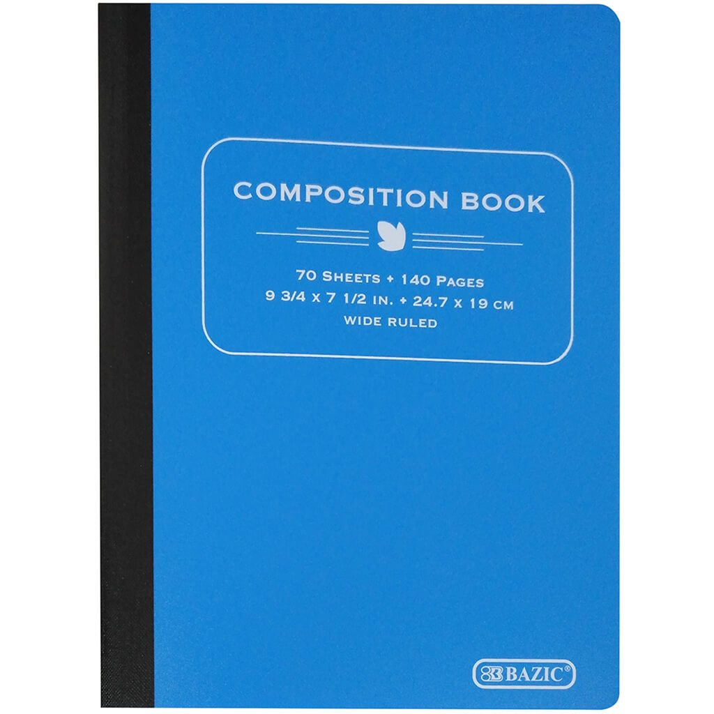 Poly Cover Composition Book W/R 70ct Blue