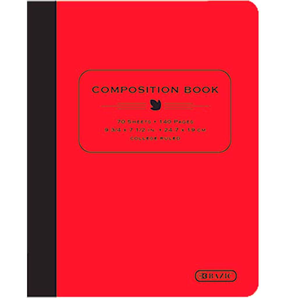 Poly Cover Composition Book W/R 70ct Red