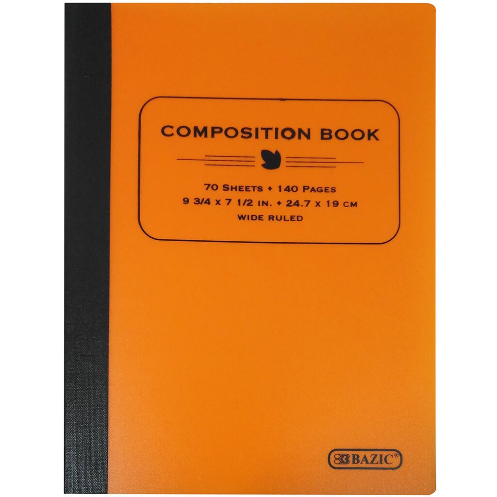 Poly Cover Composition Book W/R 70ct Orange