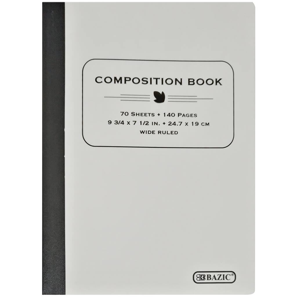 Poly Cover Composition Book W/R 70ct White