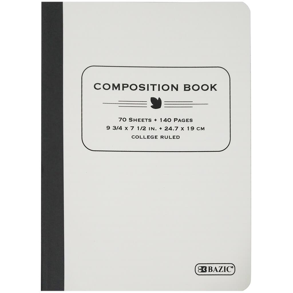 Poly Cover Composition Book C/R 70ct White